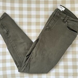 Pistola Classy Grey Green Cotton Blend Slim Fit Jeans Zipper Ankles Women’s 31